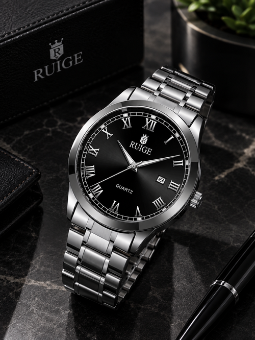 RUIGE Fashion Men's Watch Roman Scale Minimalist Men's Famous Watch Night Glow Waterproof Watch